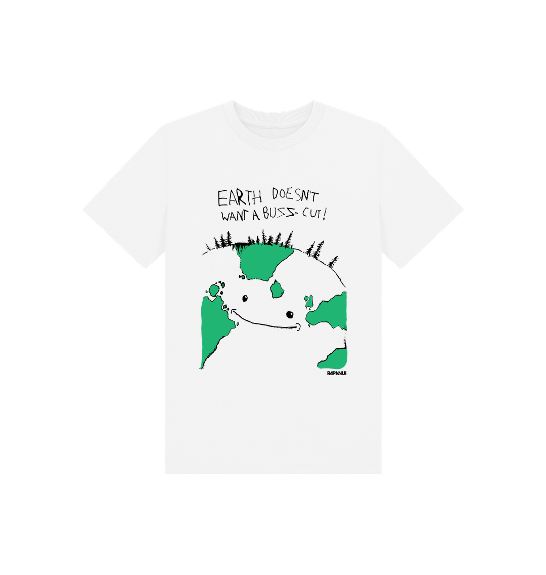 White Printed Kids T-Shirt Front