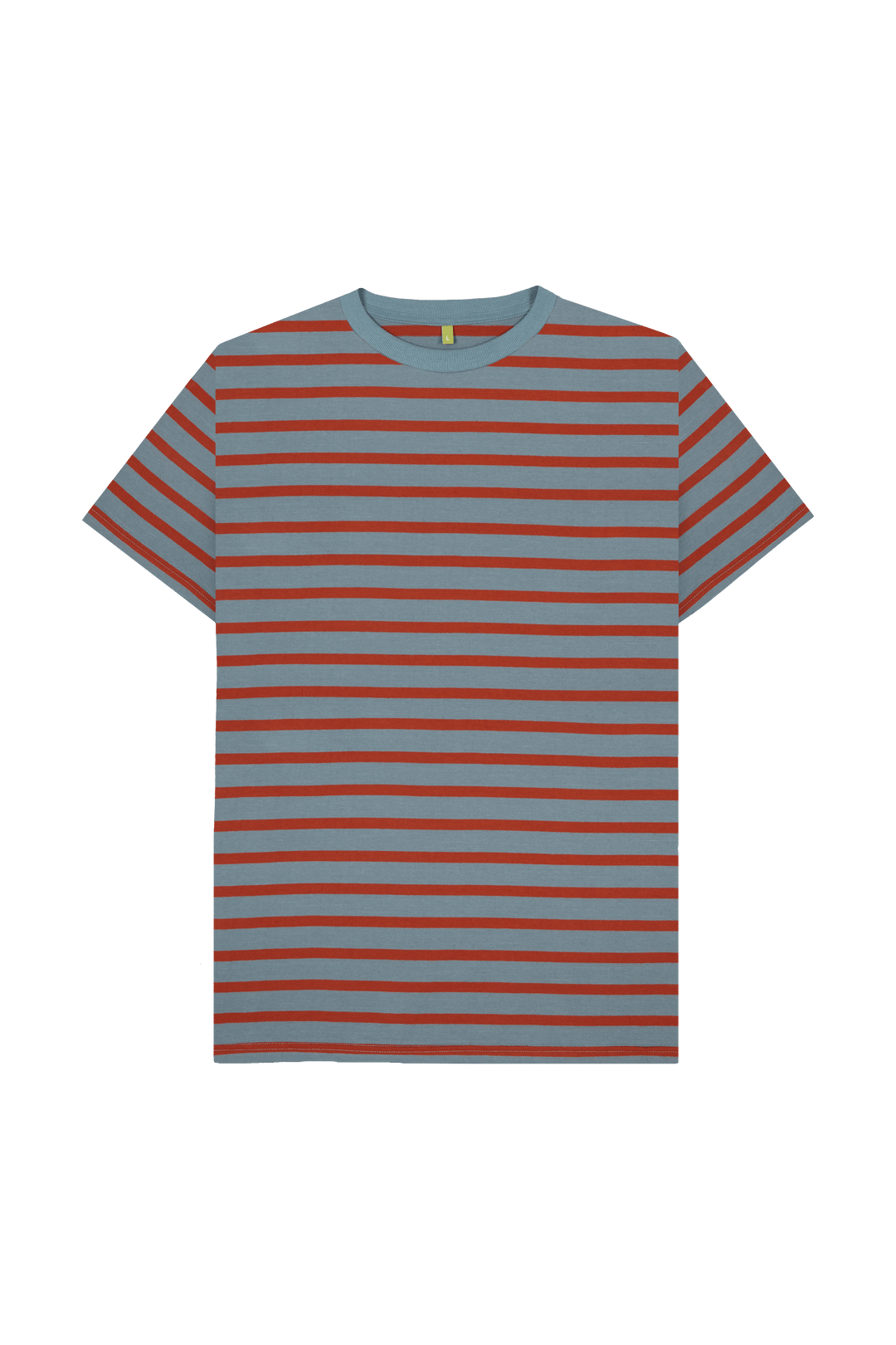 Stone Blue & Rust Stripe Printed Premium T-Shirt