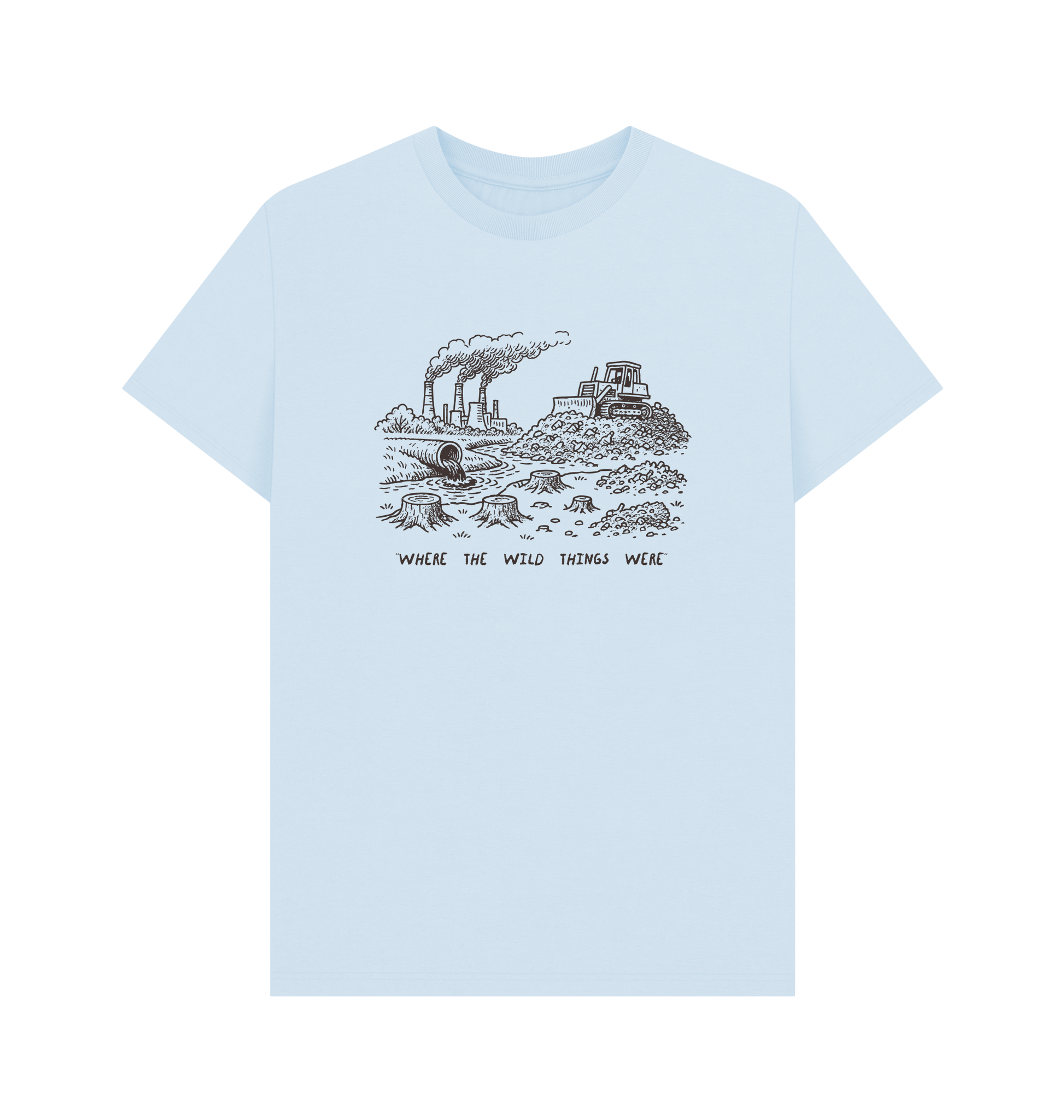 Sky Blue Printed T-shirt Front
