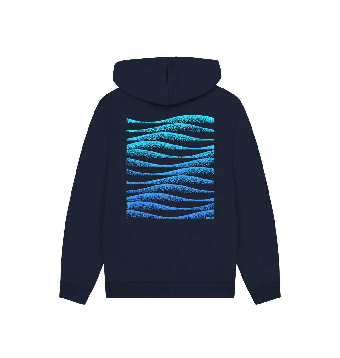 Navy Printed Hoody Back