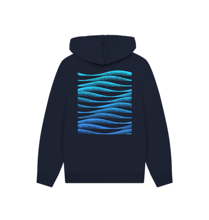 Navy Printed Hoody Back