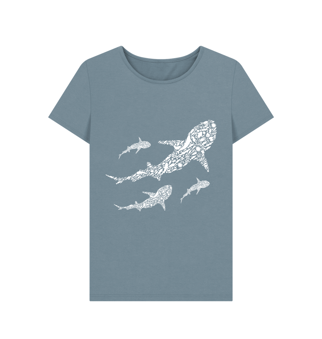 Stone Blue Printed T-shirt Front