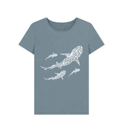 Stone Blue Printed T-shirt Front