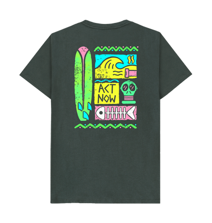 Dark Grey Printed T-shirt Back