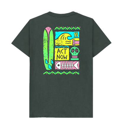 Dark Grey Printed T-shirt Back