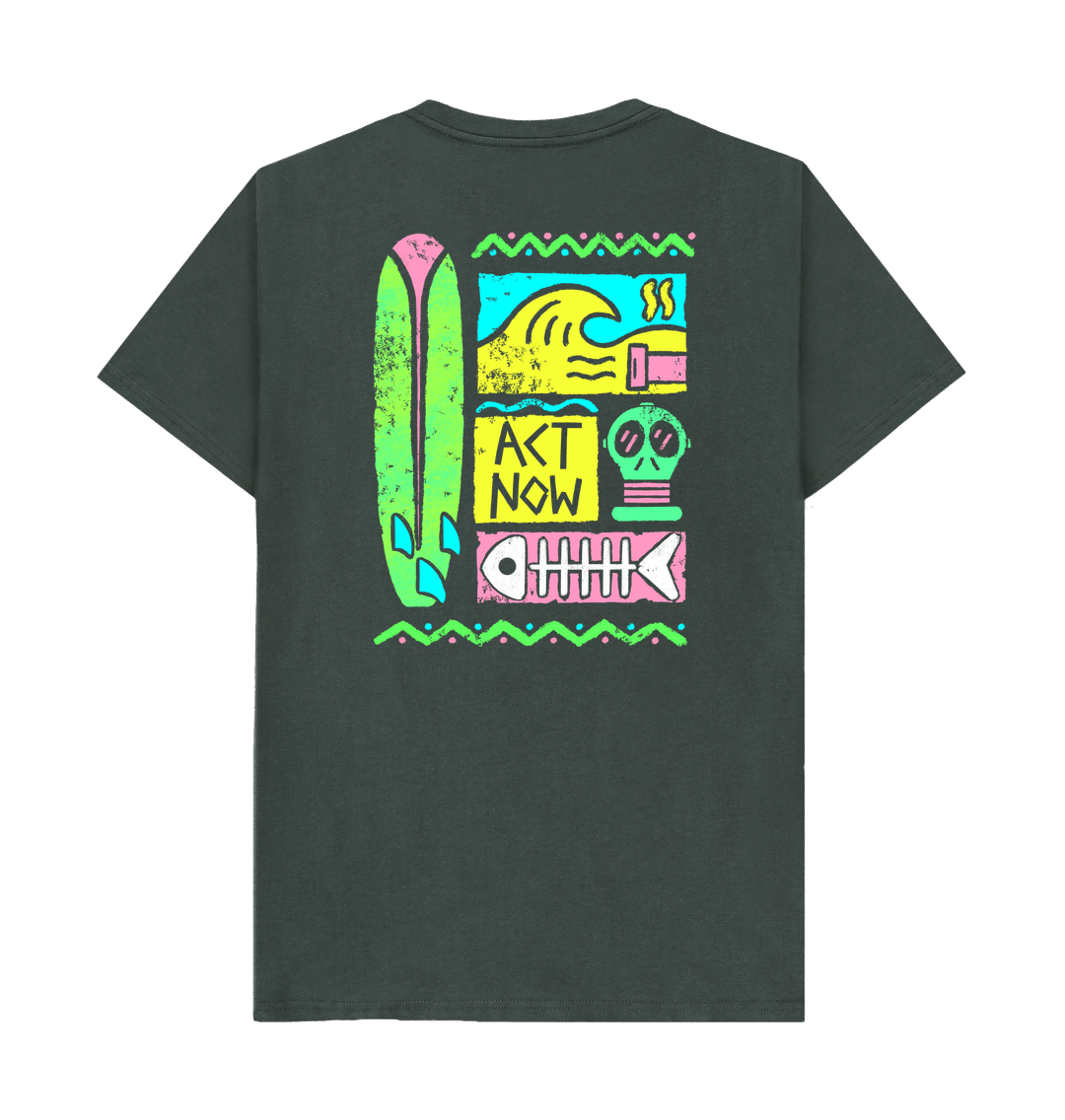 Dark Grey Printed T-shirt Back