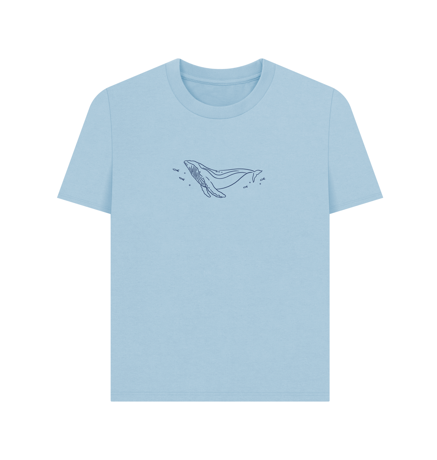 Milky Blue Printed T-shirt Front