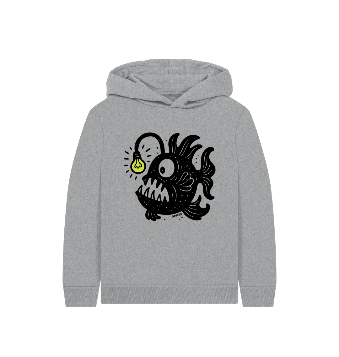 Athletic Grey Printed Kids Hoodie Front