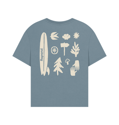 Stone Blue Printed T-shirt Back