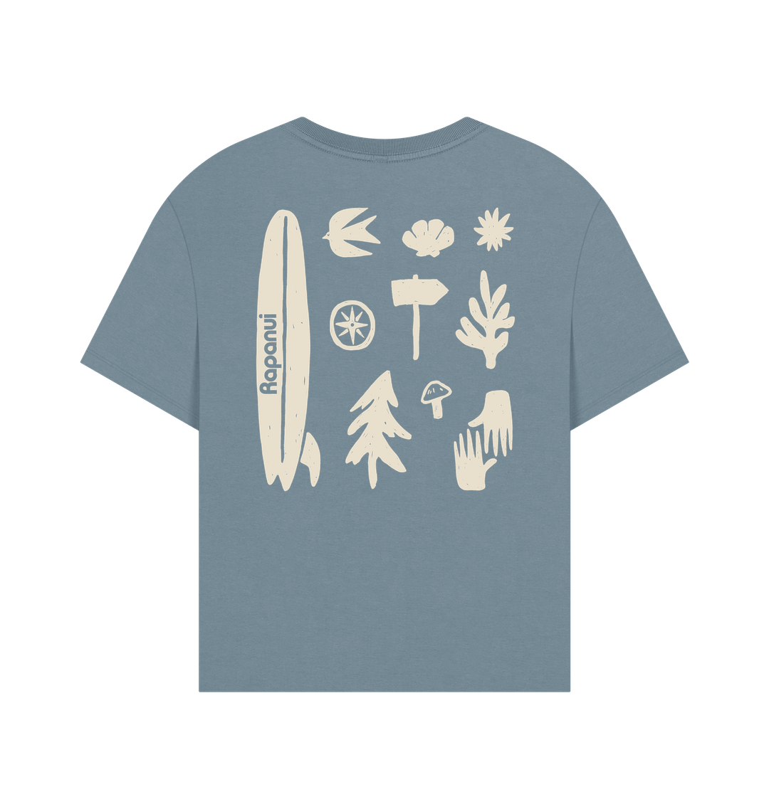 Stone Blue Printed T-shirt Back