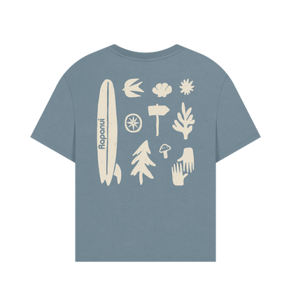 Stone Blue Printed T-shirt Back