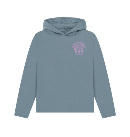 Stone Blue Printed Hoody Front