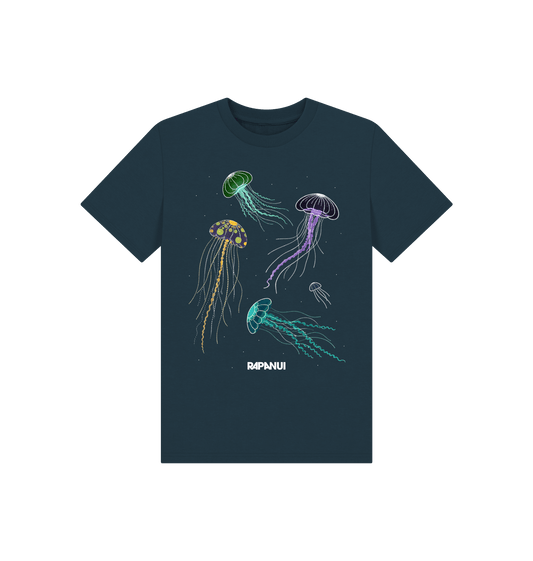 Denim Blue Printed Kids T-Shirt Front