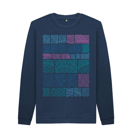 Navy Blue Printed Sweater