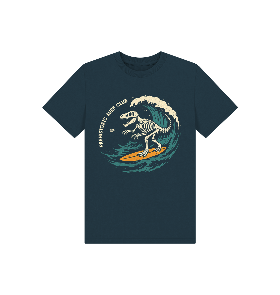 Denim Blue Printed Kids T-Shirt Front