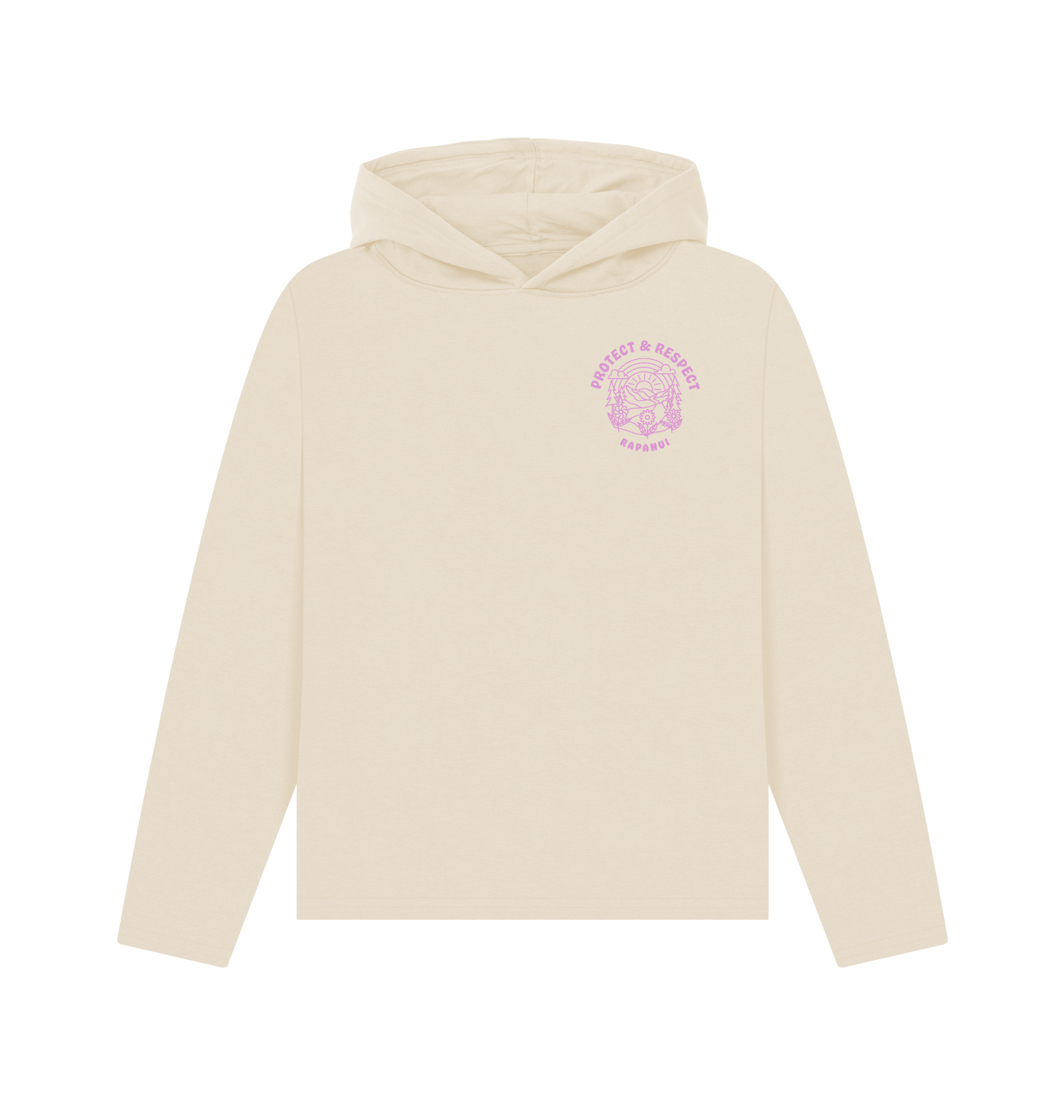 Oat Printed Hoody Front