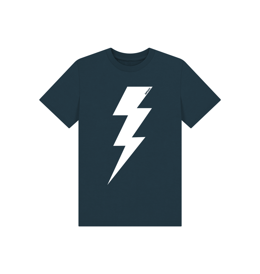 Denim Blue Printed Kids T-Shirt Front