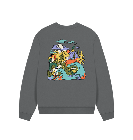 Slate Grey Printed Sweater