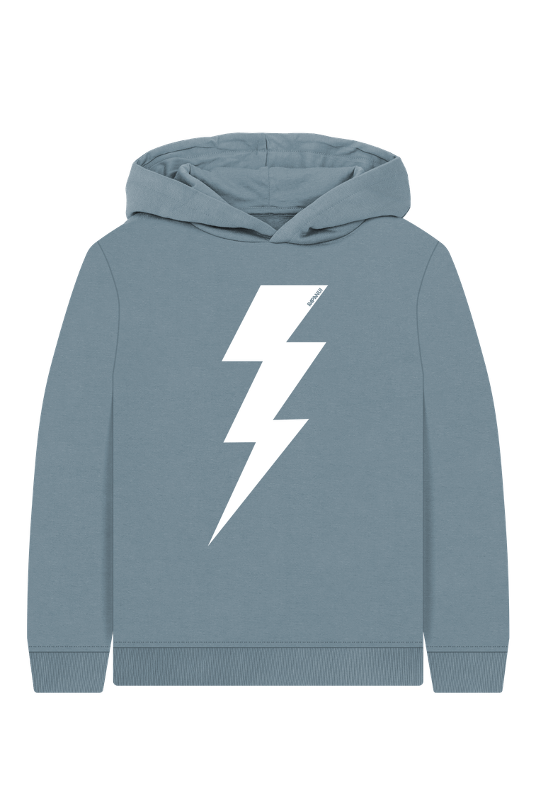 Stone Blue Printed Kids Hoodie