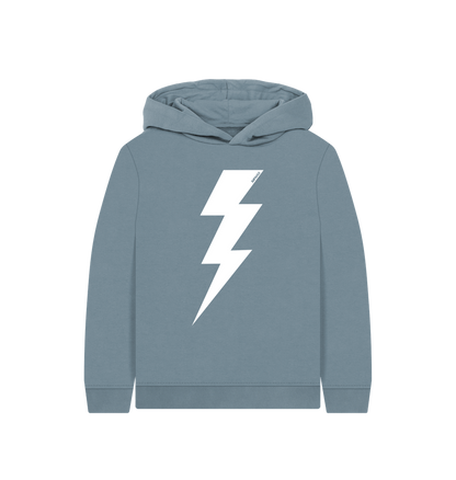 Stone Blue Printed Kids Hoodie Front