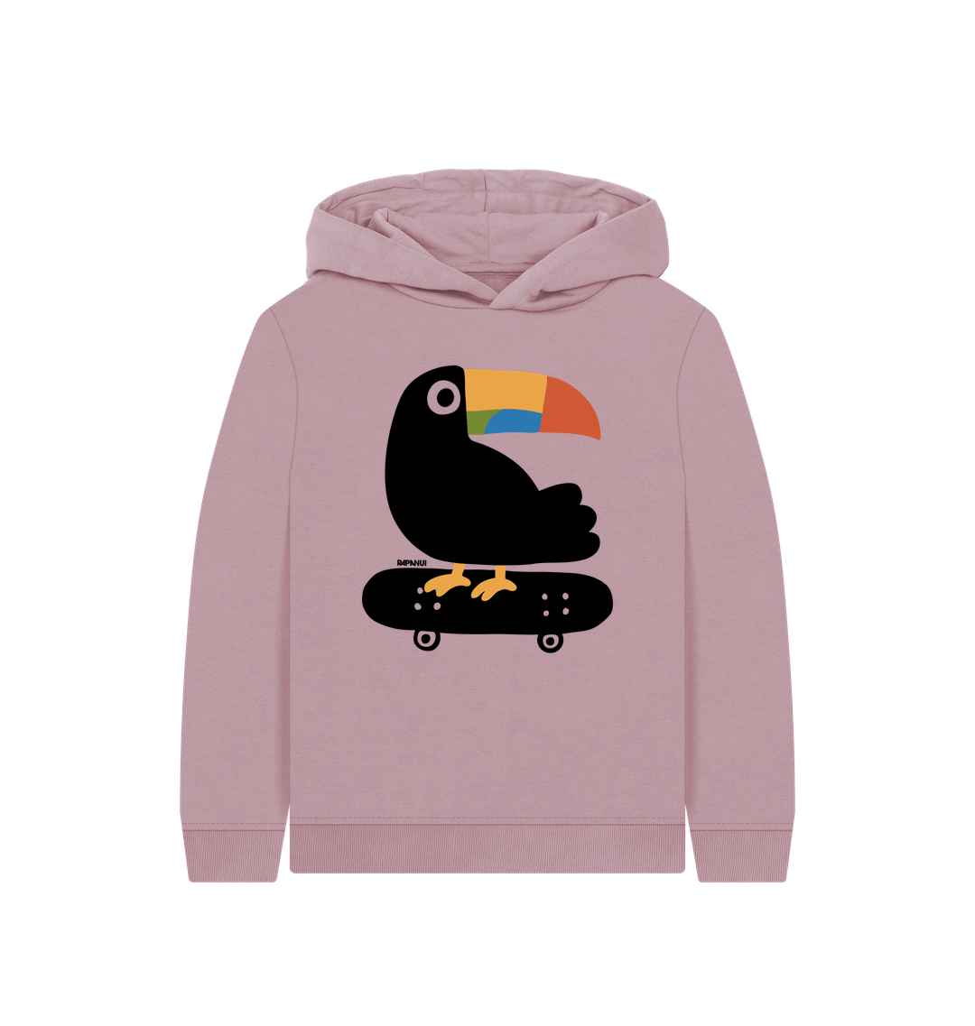 Mauve Printed Kids Hoodie Front