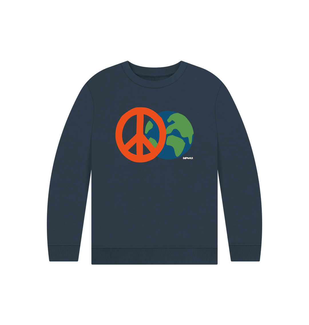 Navy Blue Printed Kids Jumper Front