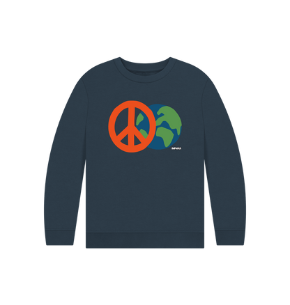 Navy Blue Printed Kids Jumper Front
