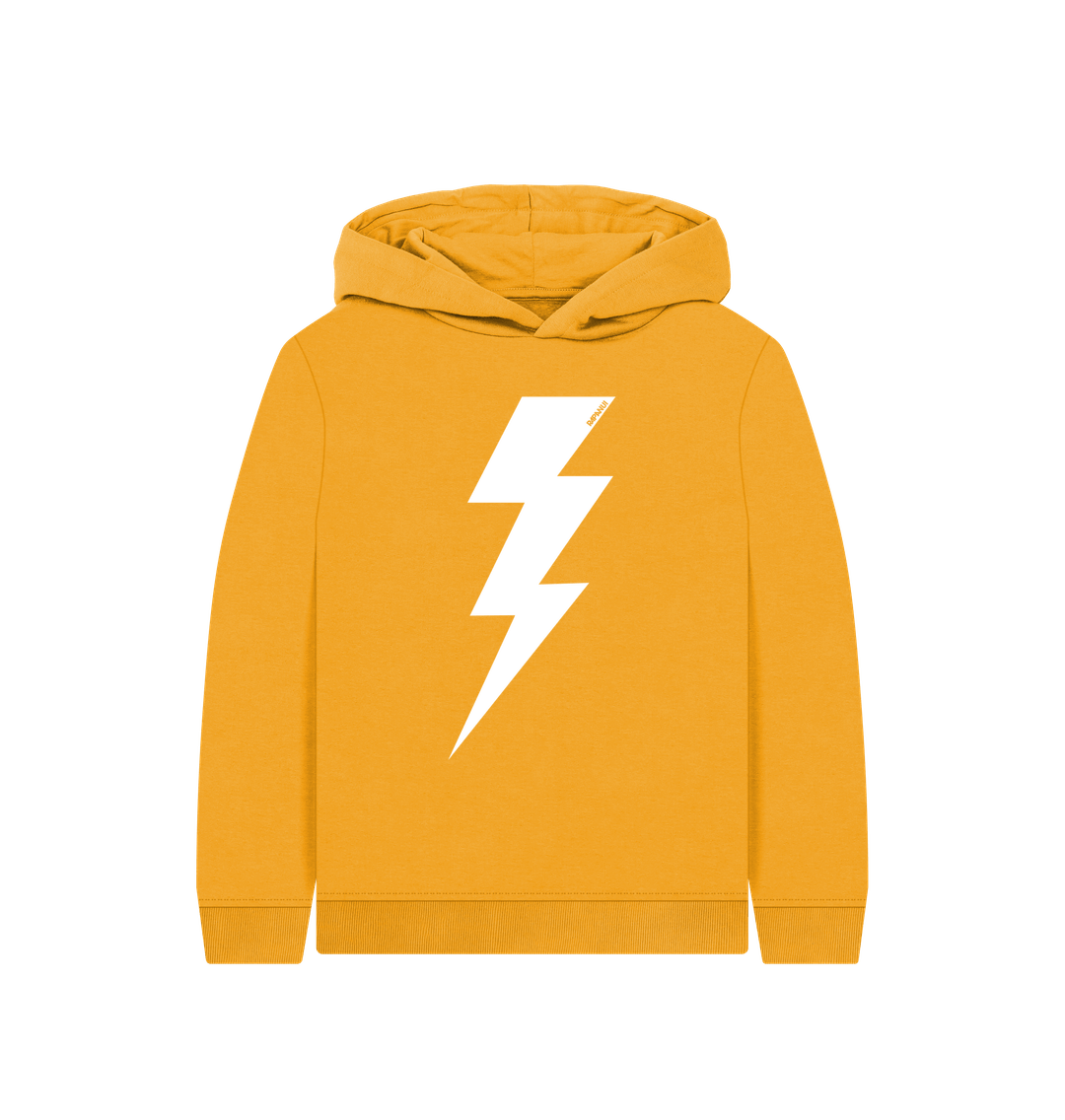 Mustard Printed Kids Hoodie Front