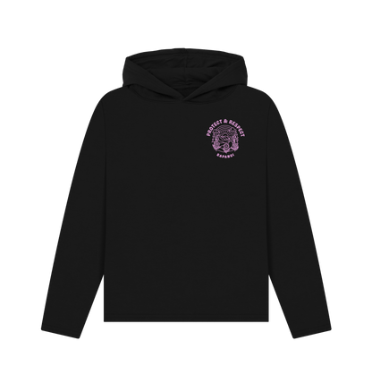 Black Printed Hoody Front