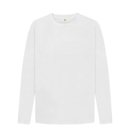 White Printed Long Sleeve T Shirt Front