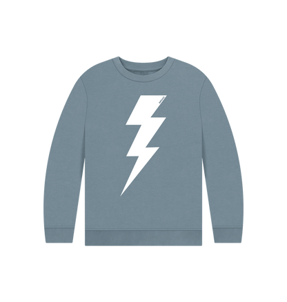 Stone Blue Printed Kids Jumper Front