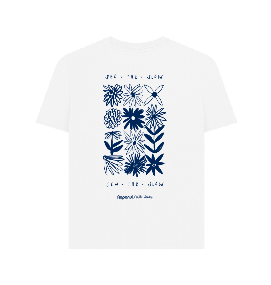 White Printed T-shirt Back