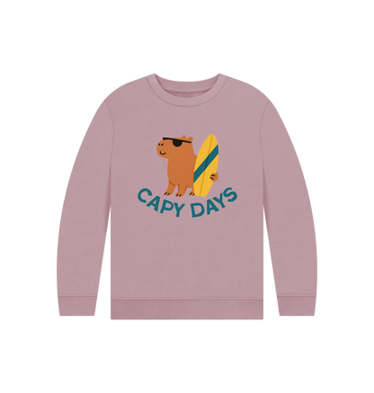 Mauve Printed Kids Jumper Front