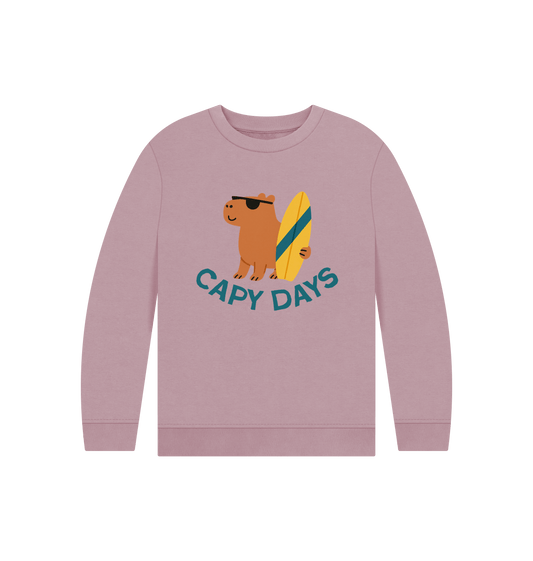 Mauve Printed Kids Jumper Front
