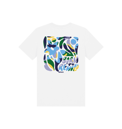 White Printed Kids T-Shirt Back