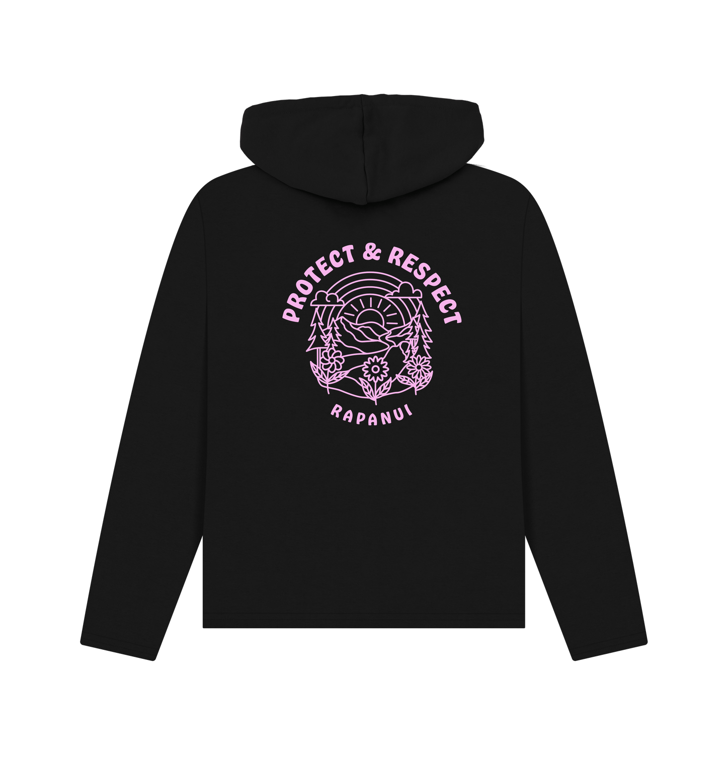 Black Printed Hoody Back