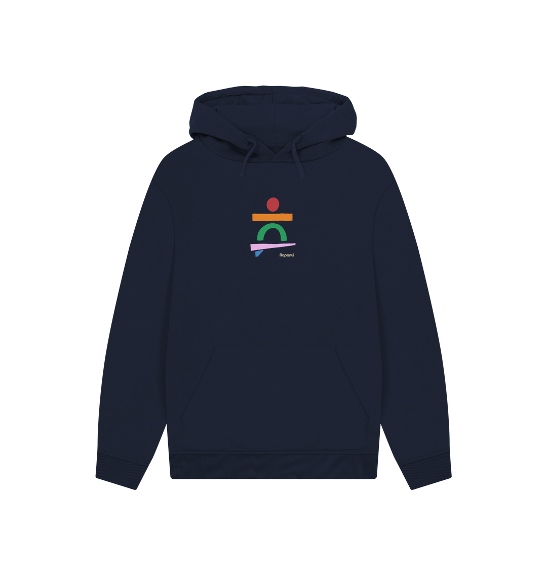 Navy Printed Hoody Front