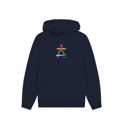 Navy Printed Hoody Front