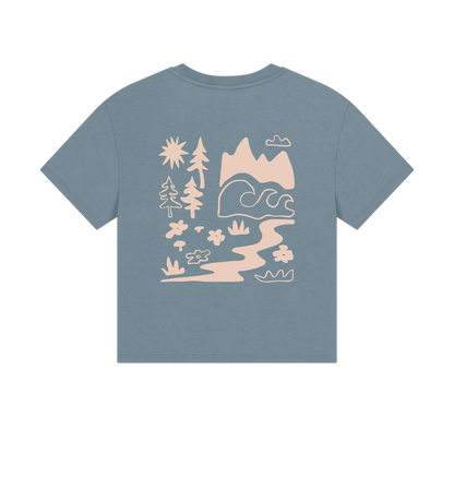 Stone Blue Printed T-shirt Back