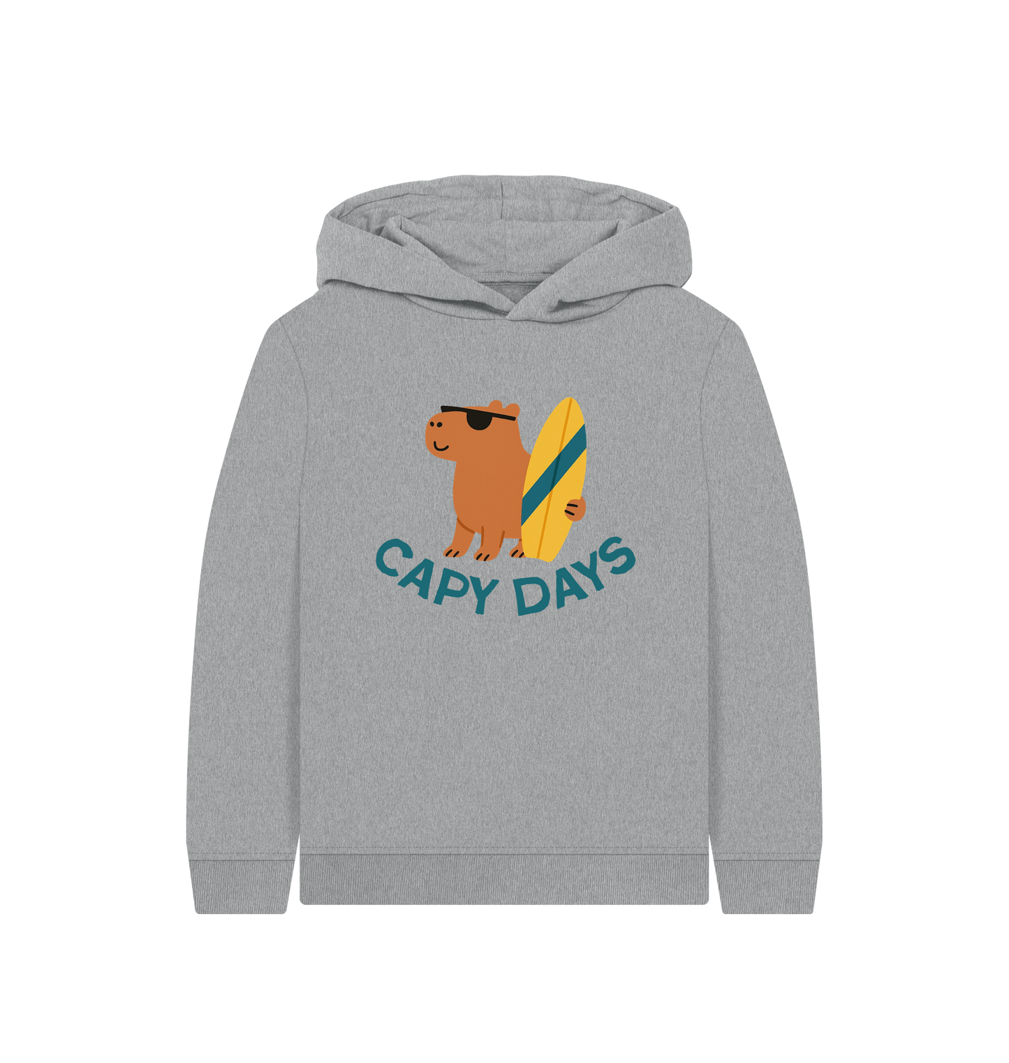 Athletic Grey Printed Kids Hoodie Front