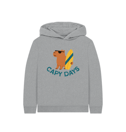Athletic Grey Printed Kids Hoodie Front