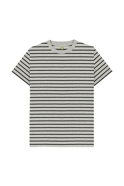 Grey & Black Stripe Printed Premium T-Shirt