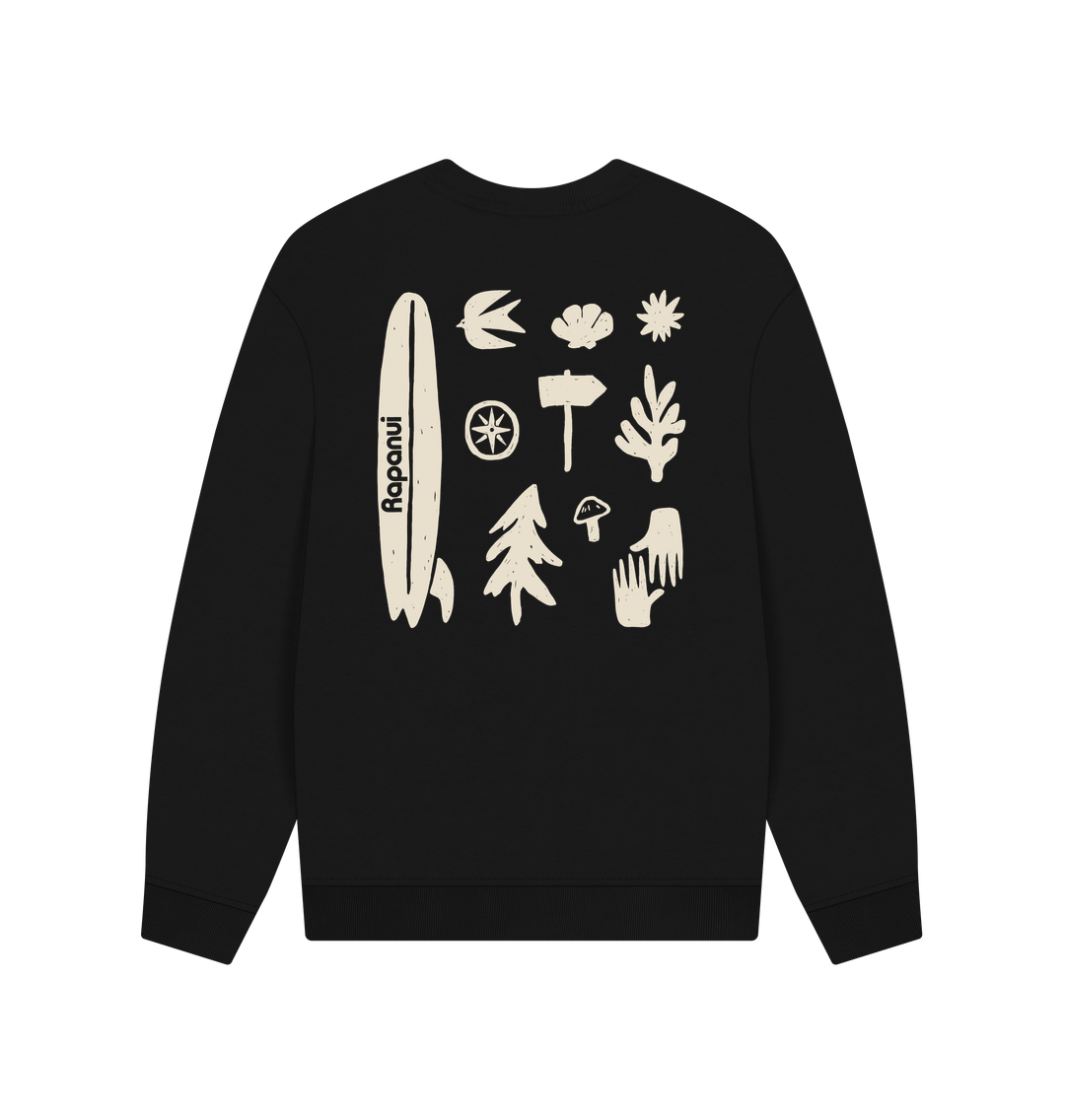 Black Printed Sweater Back