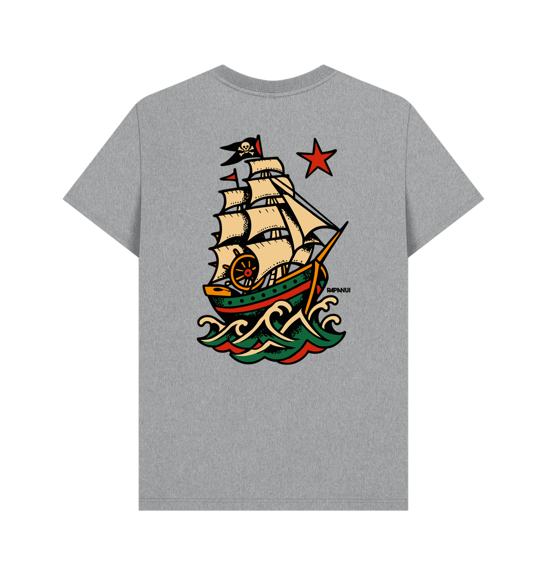 Athletic Grey Printed T-shirt Back