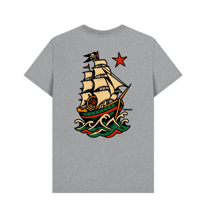 Athletic Grey Printed T-shirt Back