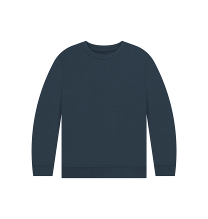Navy Blue Printed Kids Jumper Front