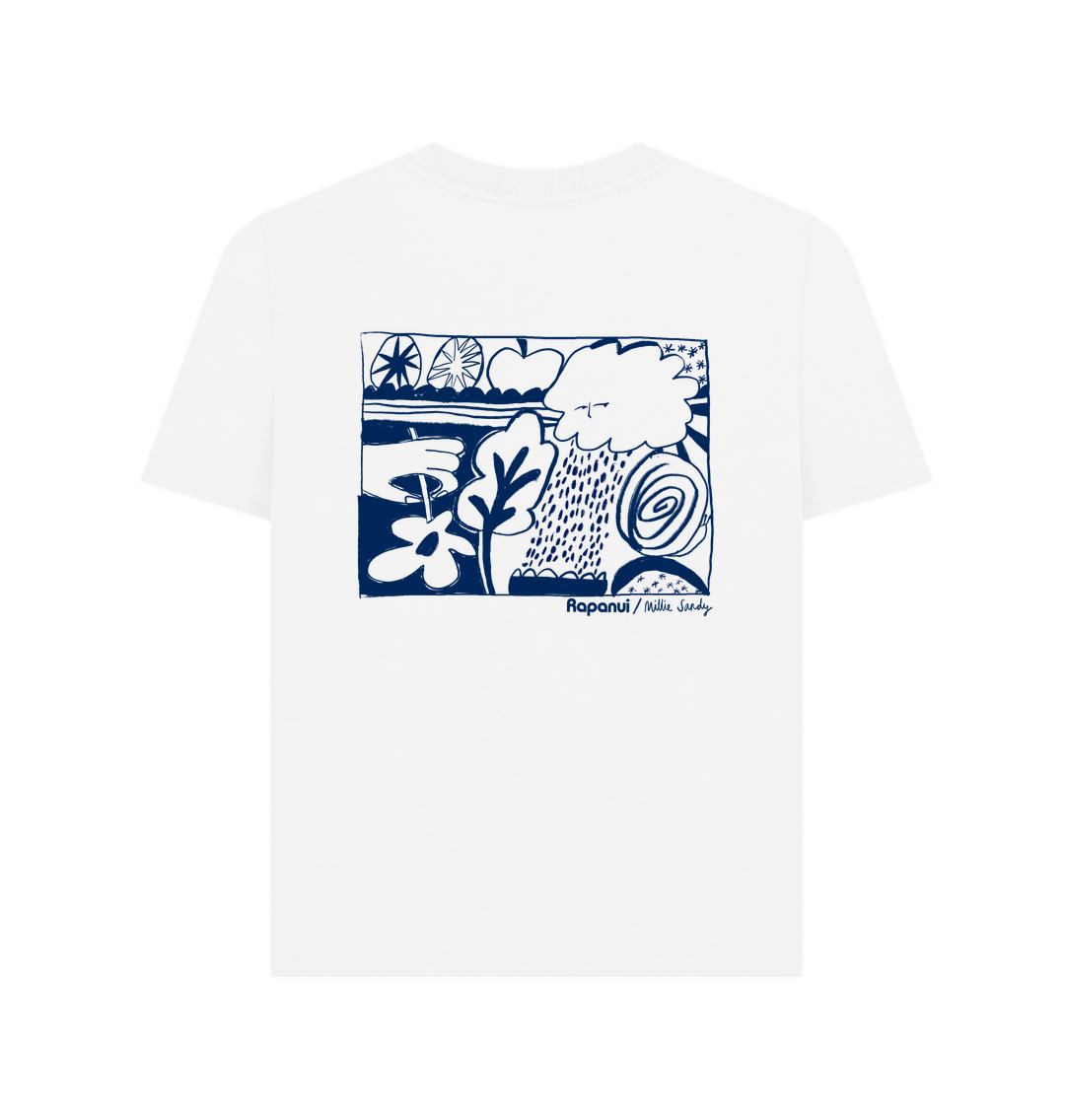 White Printed T-shirt Back