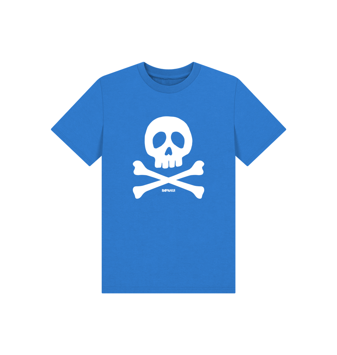 Bright Blue Printed Kids T-Shirt Front
