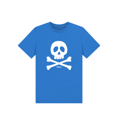 Bright Blue Printed Kids T-Shirt Front