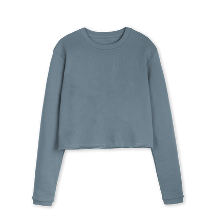 Stone Blue Printed Boxy Jumpers Front